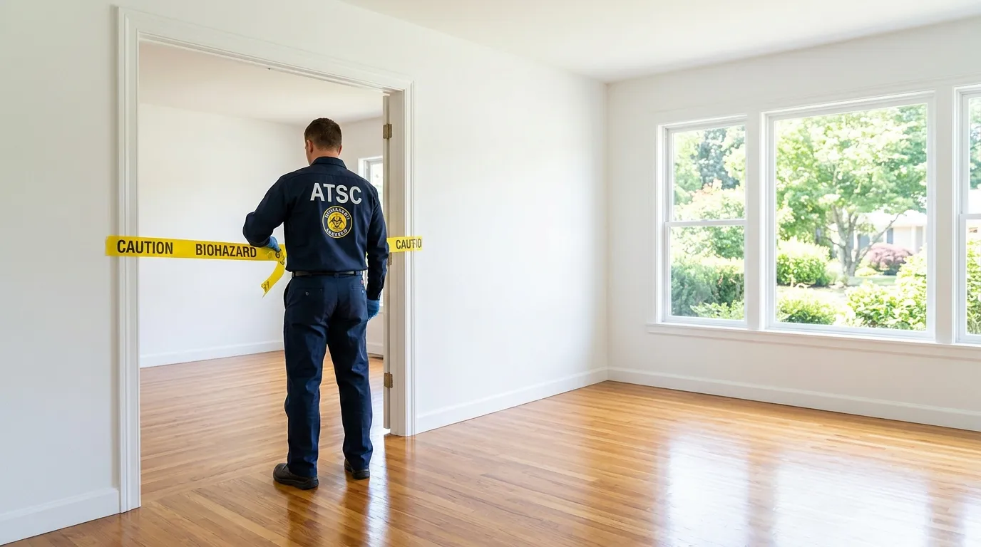 Certified biohazard cleanup crew performing Trauma Scene Cleanup in Marble Falls